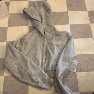 ALO Yoga Light Gray Women's Zip-Up Hoodie